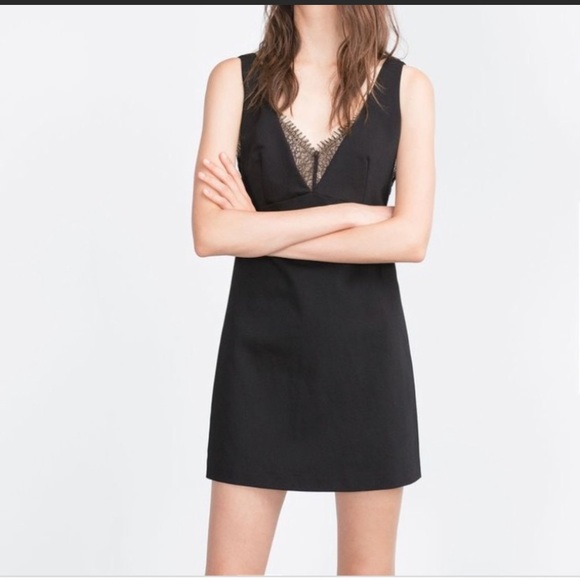 Zara Dresses & Skirts - NWOT Zara Black Lace Mini Dress